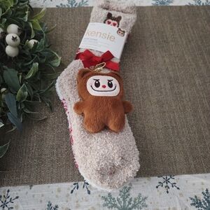 Kensie Tan  Socks with Bear Charm